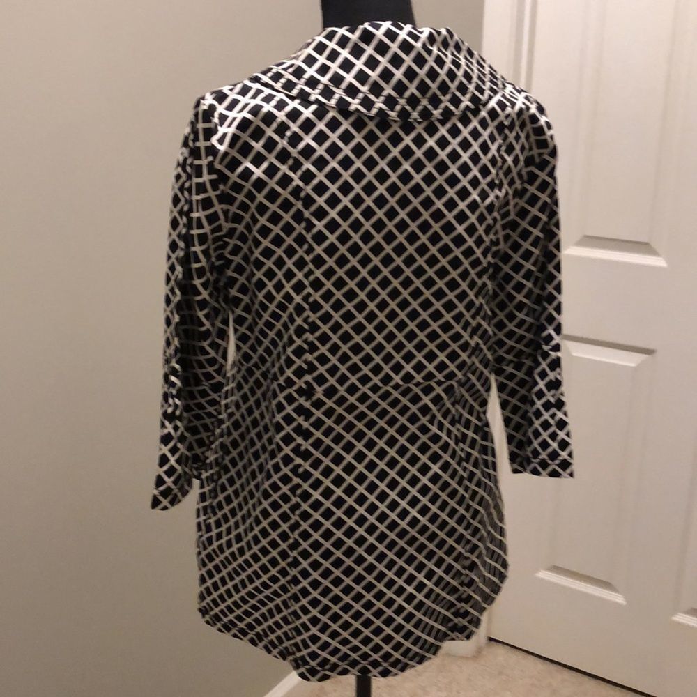 Frazzle black and white diamond print jacket, NWT - Picture 3 of 5